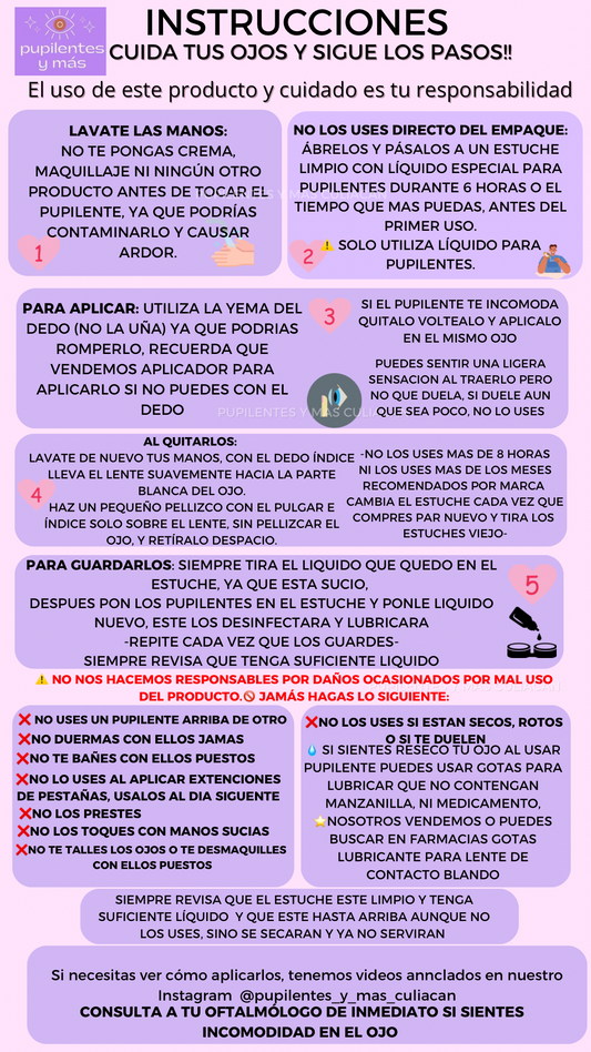 Cómo usar y cuidar tus pupilentes ✨